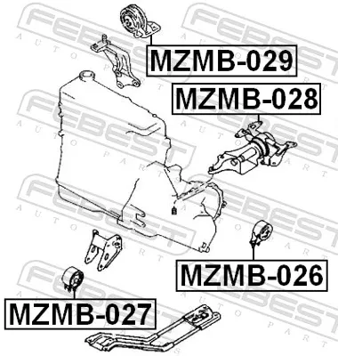 Coxim (suporte) traseiro de motor Mazda 323 BG