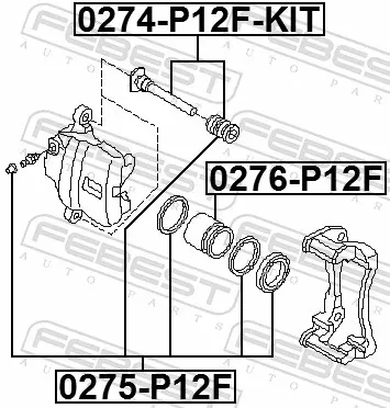 Kit de reparação de suporte do freio dianteiro Nissan Primera P12