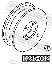 Porca de roda 0285002 Febest