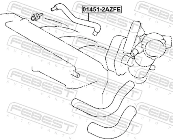 Cano derivado de ventilação de cárter (de separador de óleo) para Toyota Camry (V50)