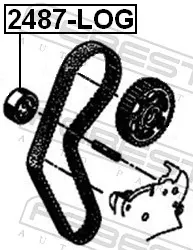  Rolo de reguladora de tensão da correia do mecanismo de distribuição de gás Renault Megane 1