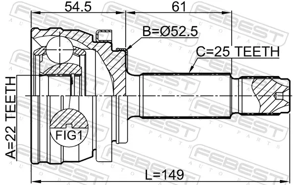 Junta homocinética externa dianteira Hyundai Accent V