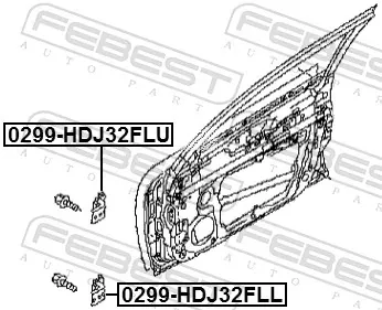 Gozno da porta dianteira esquerda 0299HDJ32FLL Febest