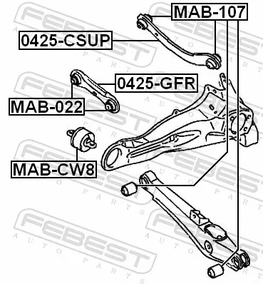 Barra transversal de suspensão traseira 0425GFR Febest