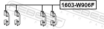 Fechadura de mola de suporte 1603W906F Febest