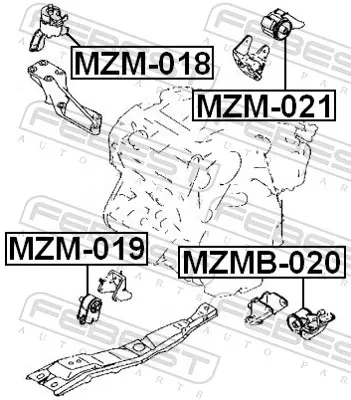 Coxim (suporte) traseiro de motor Mazda MPV 2 LW