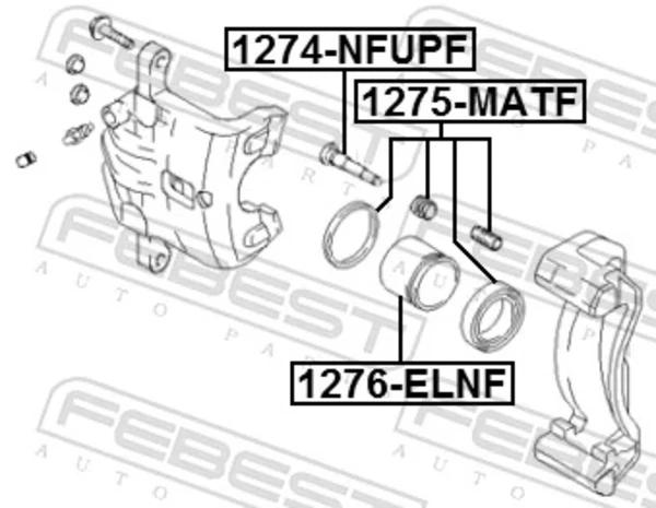 Kit de reparação de suporte do freio dianteiro 1275MATF Febest