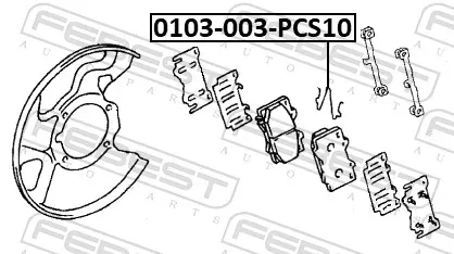 Kit de molas de fixação de sapatas de disco dianteiras Toyota Land Cruiser 100