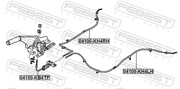 Cabo do freio de estacionamento traseiro direito Mitsubishi Pajero SPORT II