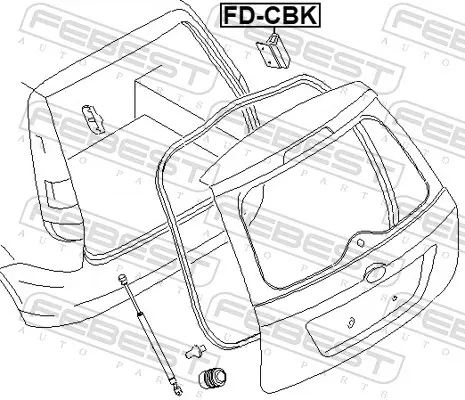 Pára-choque (grade de proteção) de tampa de porta-malas (de 3ª/5ª porta traseira) FDCBK Febest