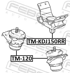 Coxim de transmissão (suporte da caixa de mudança) TMKDJ150RR Febest