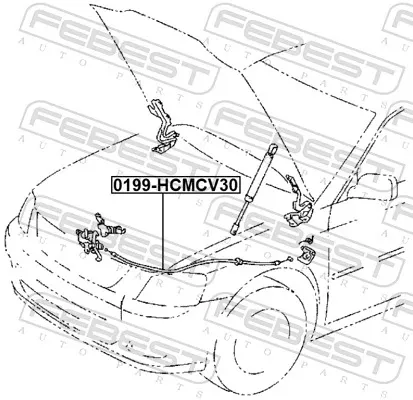 Cabo de abertura da capota Toyota Camry V