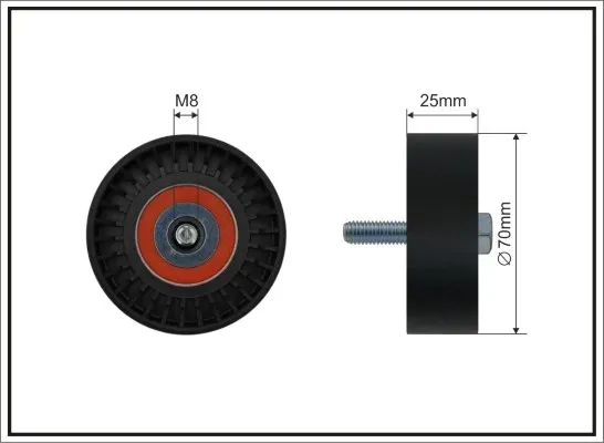 Rolo de reguladora de tensão da correia de transmissão 0107 Caffaro