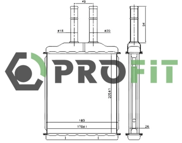 Radiador de forno (de aquecedor) para Chevrolet Epica (V250)