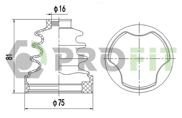 Bota de proteção interna de junta homocinética do semieixo dianteiro para Ford Fiesta 