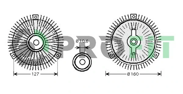 Acoplamento viscoso de ventilador de esfriamento para Opel Frontera (5MWL4)