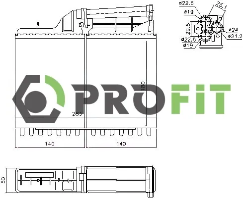 Radiador de forno (de aquecedor) 17600065 Profit