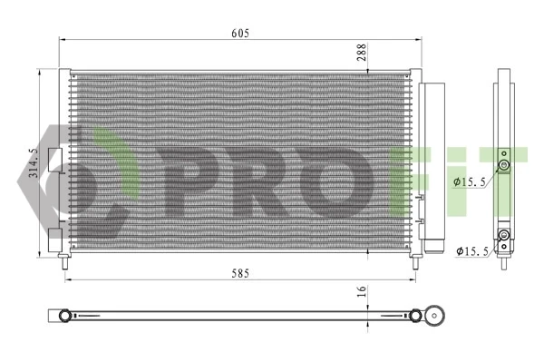 Radiador de aparelho de ar condicionado para Fiat Punto (188)