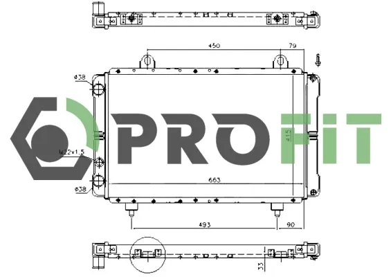 Radiador de esfriamento de motor Fiat Ducato I