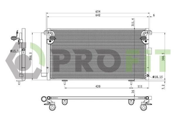 Radiador de aparelho de ar condicionado para Subaru Outback (BP)