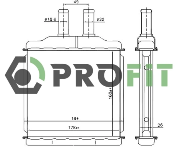 Radiador de forno (de aquecedor) para Chevrolet Lacetti (J200)