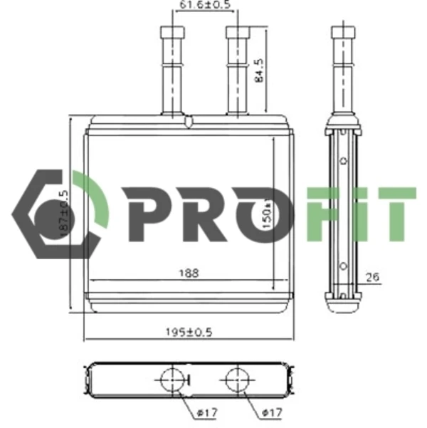Radiador de forno (de aquecedor) para Chevrolet Aveo (T250, T255)