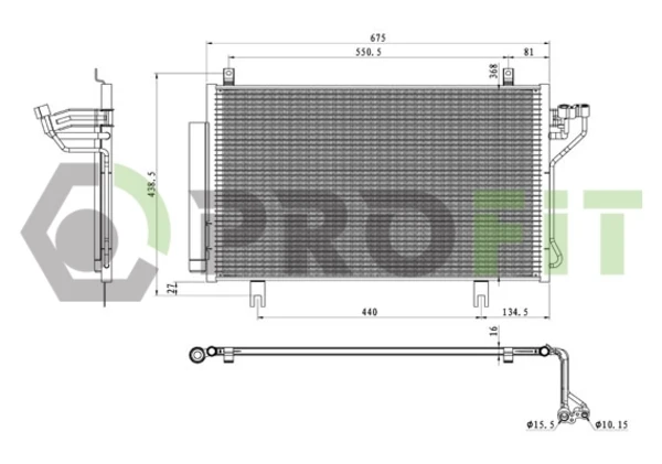 Radiador de aparelho de ar condicionado para Mazda 3 (BM, BN)