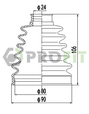 Bota de proteção externa de junta homocinética do semieixo dianteiro 27100022XLB Profit