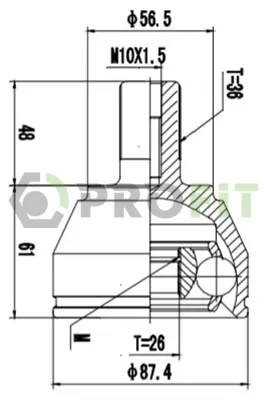 Junta homocinética externa dianteira Ford Focus II