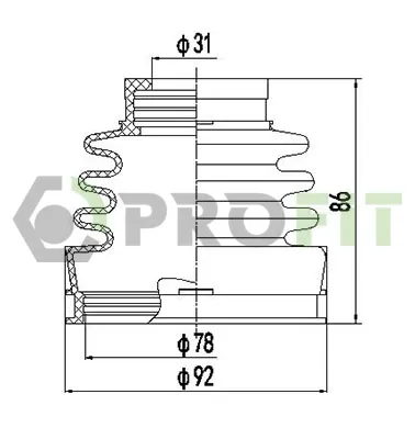 Bota de proteção interna de junta homocinética do semieixo dianteiro 27100030XLB Profit