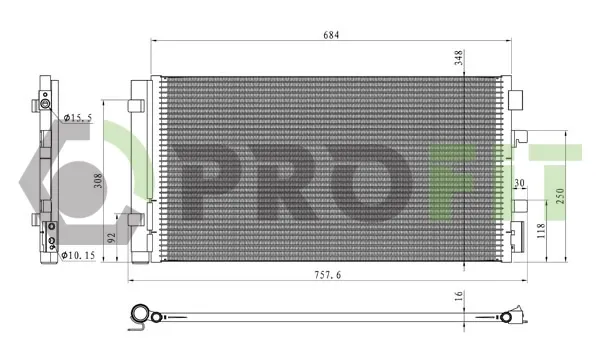Radiador de aparelho de ar condicionado 17700378 Profit