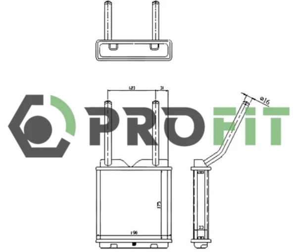 Radiador de forno (de aquecedor) para Opel Vectra (88, 89)