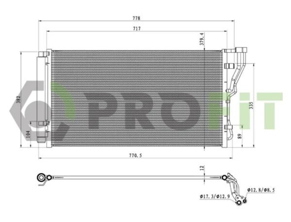 Radiador de aparelho de ar condicionado para Hyundai Sonata (YF)
