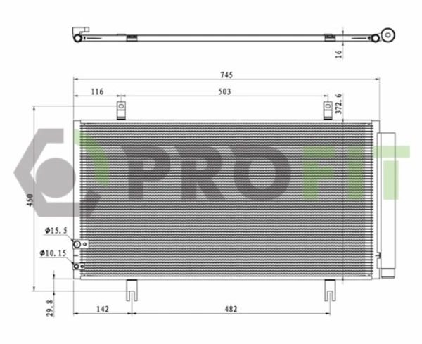 Radiador de aparelho de ar condicionado para Toyota Camry (V50)