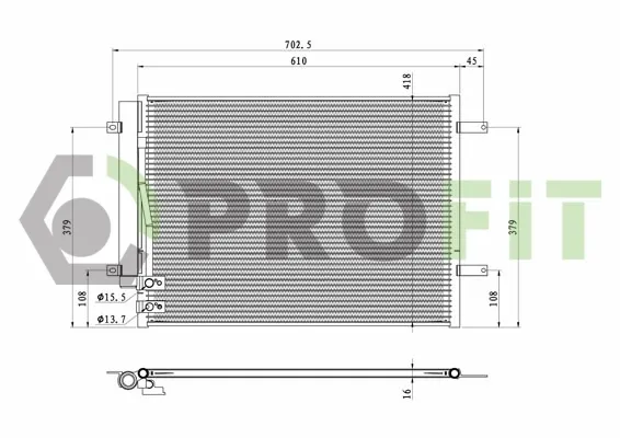 Radiador de aparelho de ar condicionado 17700009 Profit