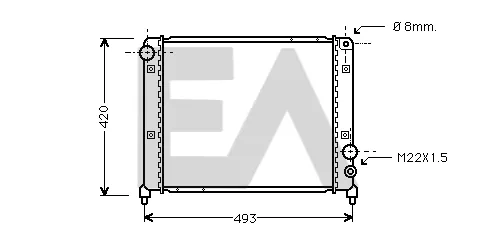 Radiador de esfriamento de motor 60526047 Fiat/Alfa/Lancia