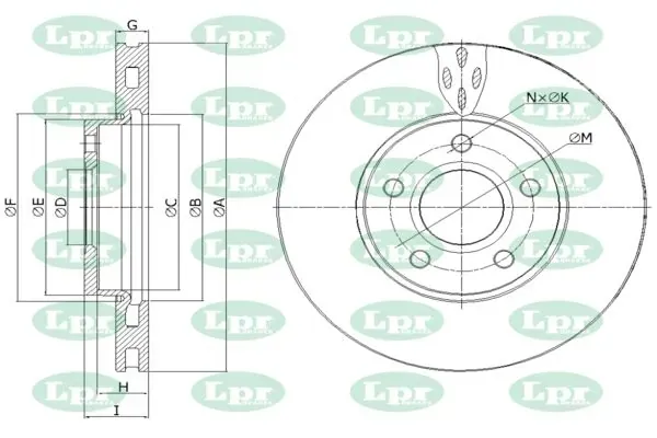 Disco do freio dianteiro F1028V LPR