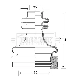 Bota de proteção interna de junta homocinética do semieixo dianteiro Ford Fiesta MkIV