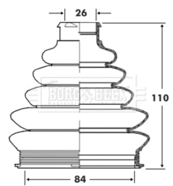 Bota de proteção externa de junta homocinética do semieixo dianteiro para Peugeot Expert (VF3)