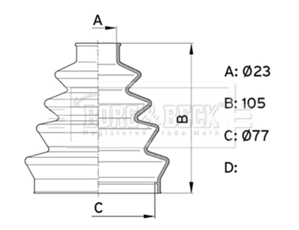 Bota de proteção externa de junta homocinética do semieixo dianteiro para Fiat Scudo (270)
