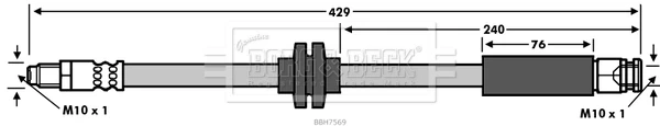 Mangueira do freio dianteira para Fiat 500 (334)