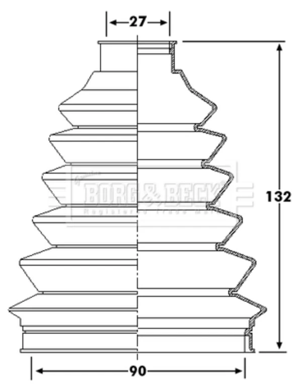 Bota de proteção externa de junta homocinética do semieixo dianteiro para Renault Trafic (TXW)