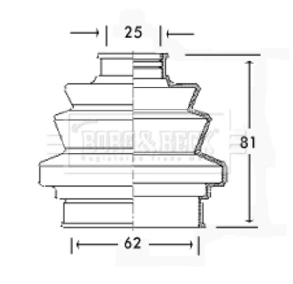 Bota de proteção interna de junta homocinética do semieixo dianteiro para Fiat Multipla (186)