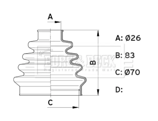 Bota de proteção interna de junta homocinética do semieixo dianteiro para Peugeot Expert (223)