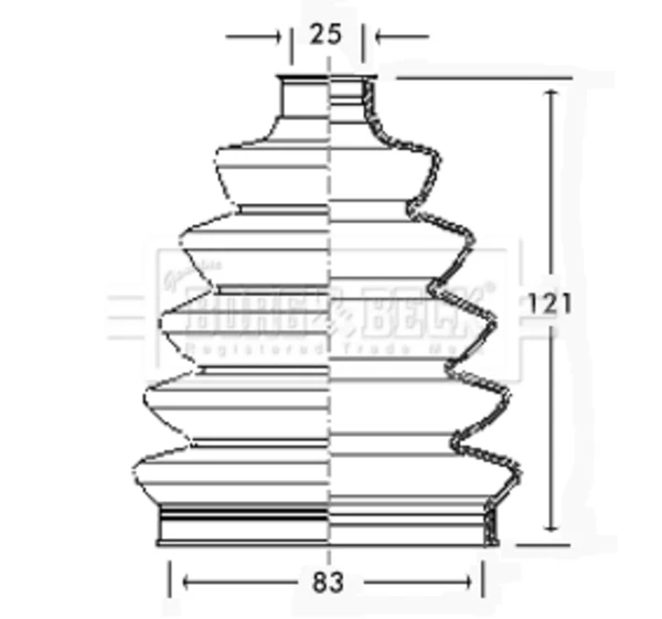Bota de proteção externa de junta homocinética do semieixo dianteiro para Fiat Linea (323)