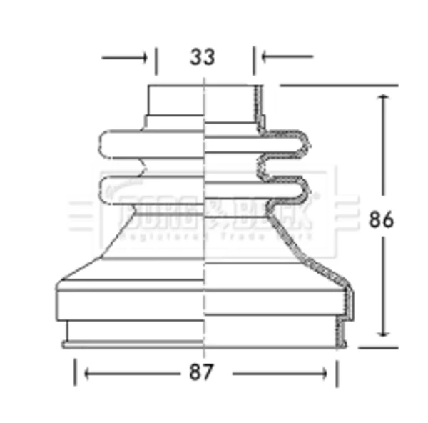 Bota de proteção interna de junta homocinética do semieixo dianteiro para Fiat Ducato (244)