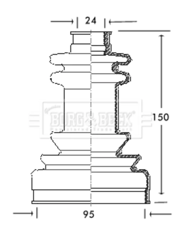 Bota de proteção externa de junta homocinética do semieixo dianteiro para Peugeot 406 (8E, F)