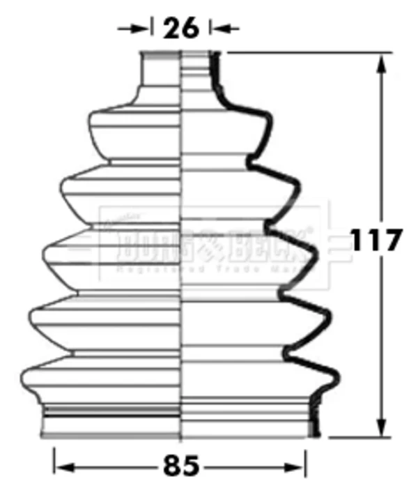 Bota de proteção externa de junta homocinética do semieixo dianteiro para Fiat Doblo (263)