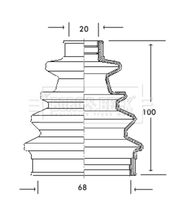 Bota de proteção externa de junta homocinética do semieixo dianteiro para Ford Fiesta (FBD)
