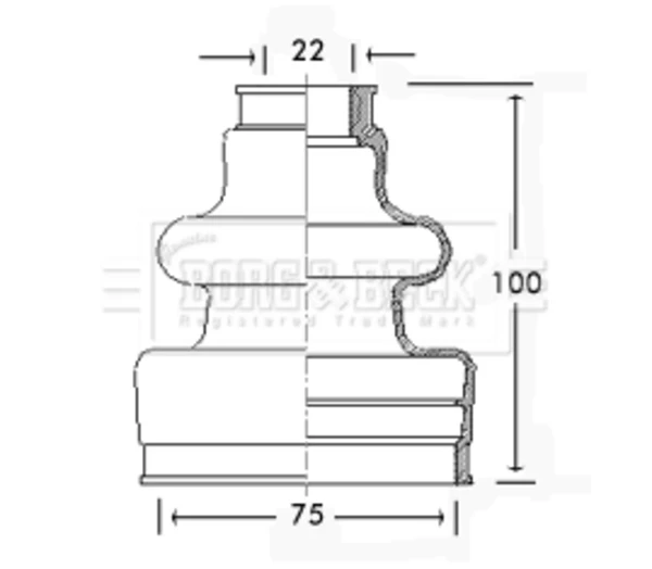 Bota de proteção interna de junta homocinética do semieixo dianteiro para Peugeot 205 (741A, C)